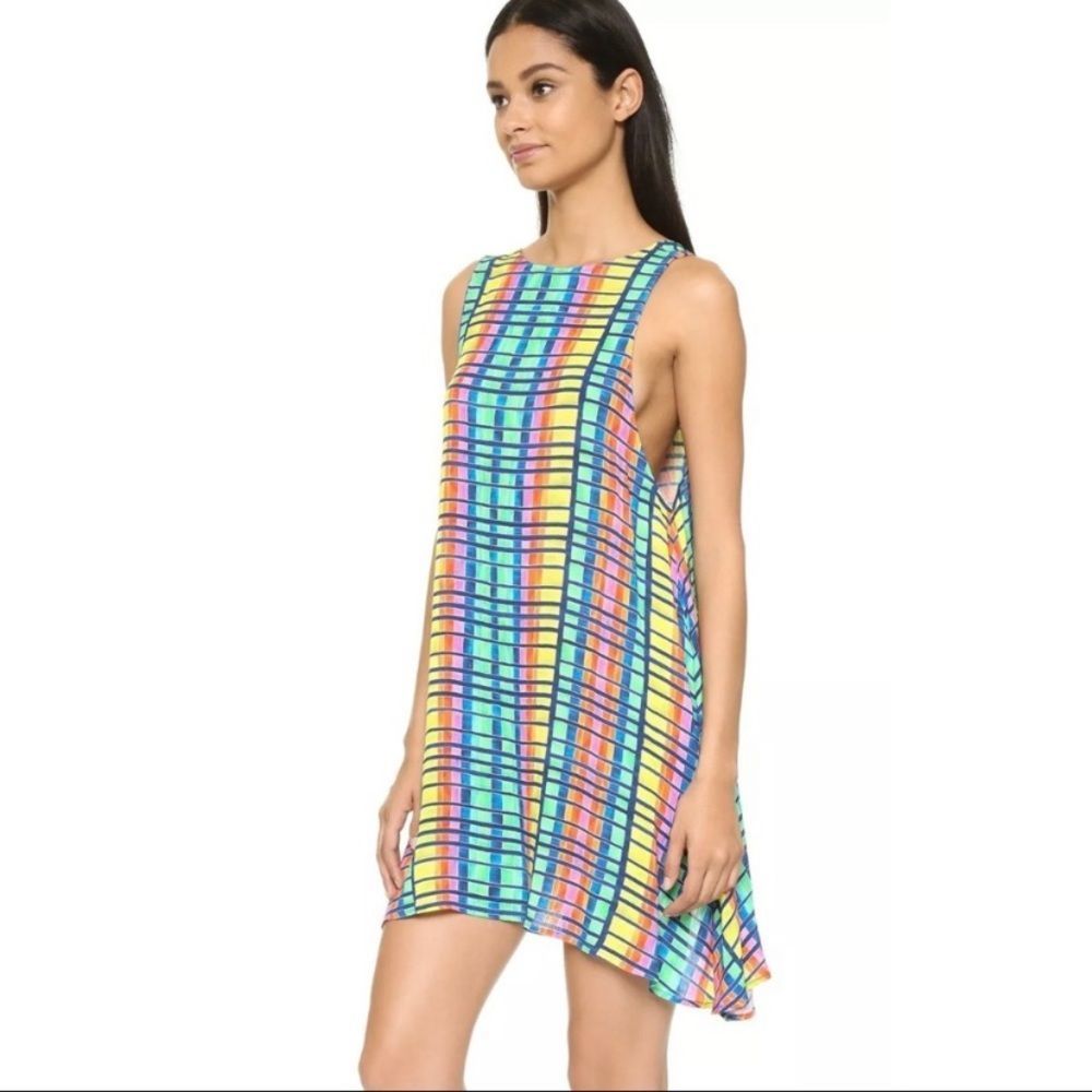 Mara Hoffman Swim Cover Asymmetrical Rainbow Stripe Small
